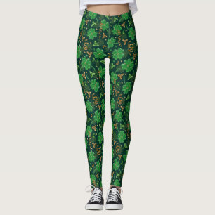 St Patricks day Celtic Triskele Trefoil Kleeblatt Leggings