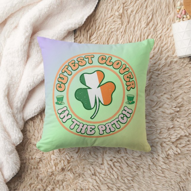 St. Patrick's Day Charm Niedliche Klee im Patch Kissen (Decke)