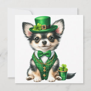 St. Patrick's Day Chihuahua-Hund Feiertagskarte