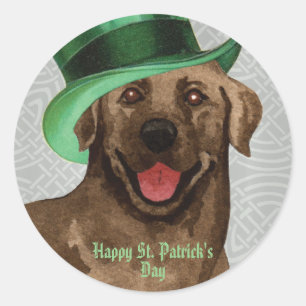 St. Patrick's Day Chocolate Labrador Classic Round Runder Aufkleber