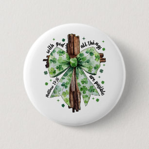 St. Patrick's Day Christlicher Glaube Kleeblatt Sh Button