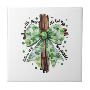 St. Patrick's Day Christlicher Glaube Kleeblatt Sh Fliese