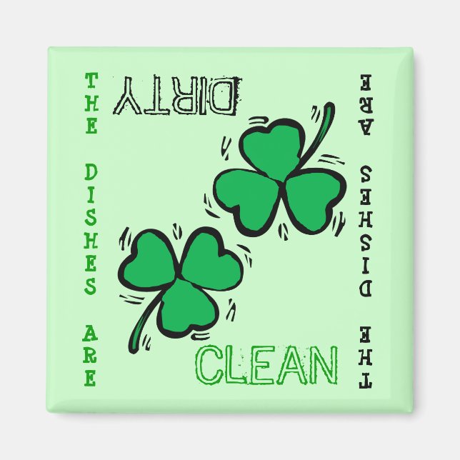 St. Patrick's Day Clean Dirty Geschirrspüler Magne Magnet (Vorne)