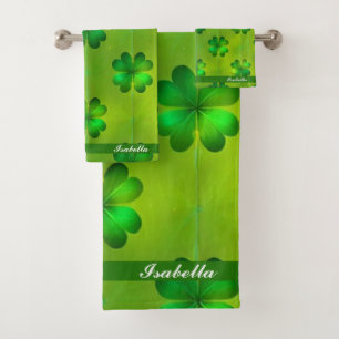 St Patrick's Day Clover 4 Liste der populären Samm Badhandtuch Set