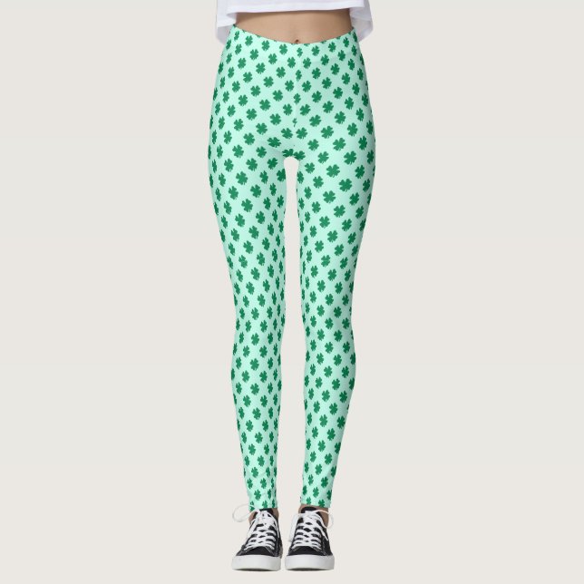St. Patrick's Day Clover Blätter Pattern-54601 Leggings (Vorderseite)