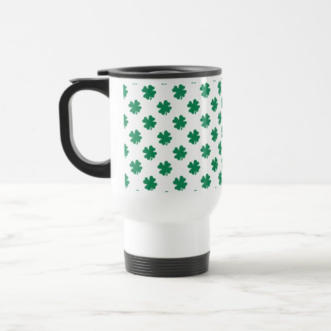 St. Patrick's Day Clover Blätter Pattern-54601 Reisebecher (Links)