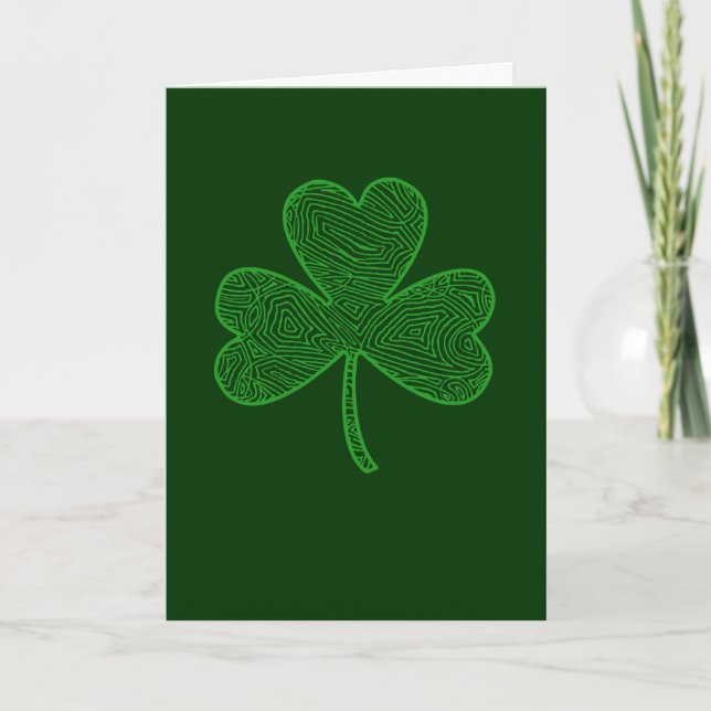 St. Patrick's Day Clover Card Karte (Vorderseite)