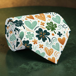 St. Patrick's Day Clover Custom Necktie Krawatte