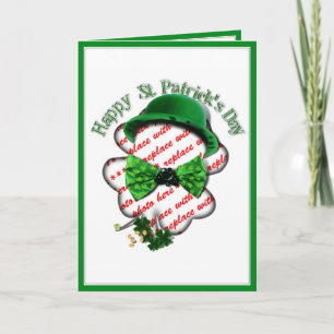 St Patrick's Day Clover Frame mit einstellbarer Kr Karte