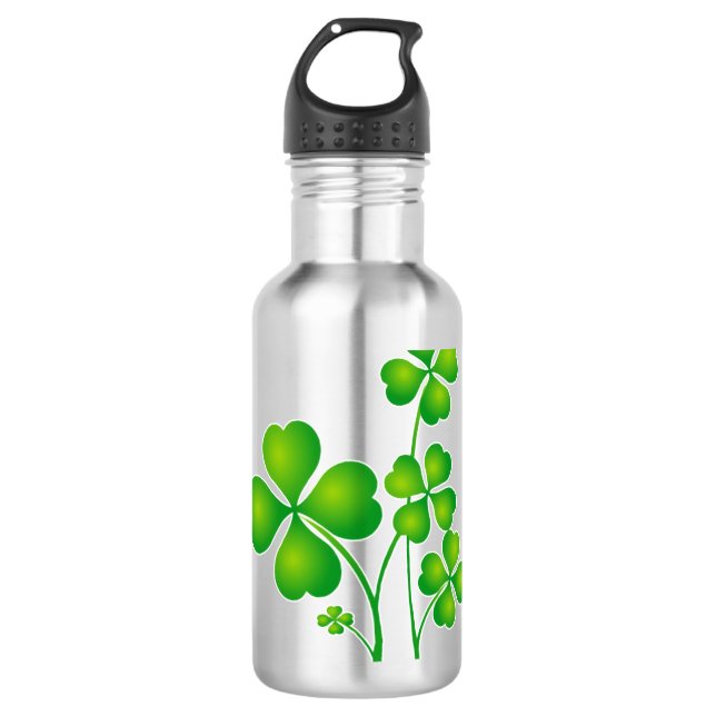 St. Patrick's Day Clover + Ihre Ideen Edelstahlflasche (Vorderseite)