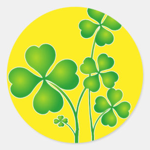 St. Patrick's Day Clover + Ihre Ideen Runder Aufkleber
