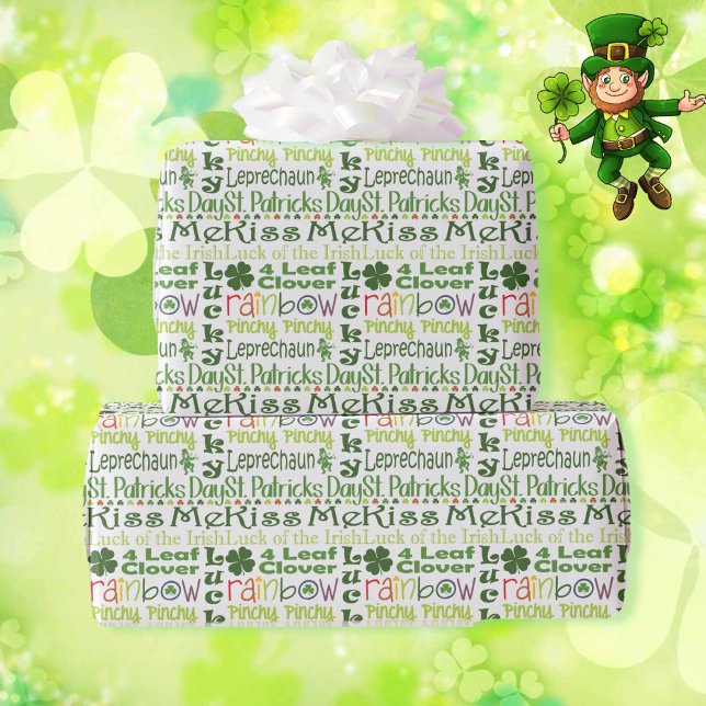 St Patrick's Day Clover Kleeblatt Geschenk Geschenkpapier (Von Creator hochgeladen)