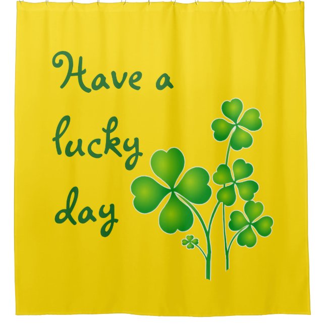 St. Patrick's Day Clover / Kleeblatts + Ihre Ideen Duschvorhang (Vorderseite)