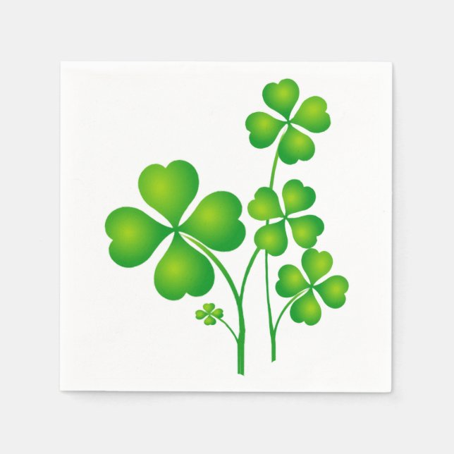 St. Patrick's Day Clover / Kleeblatts + Ihre Ideen Serviette (Vorderseite)