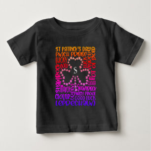 St. Patricks Day Clover Leaf Initial Baby T-shirt