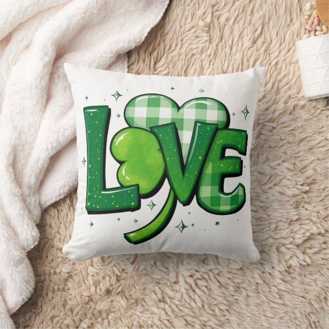St. Patrick's Day Clover Liebe Charm Kissen (Decke)