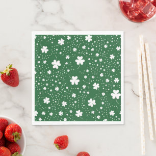 St Patrick's Day Clover Pattern Serviette