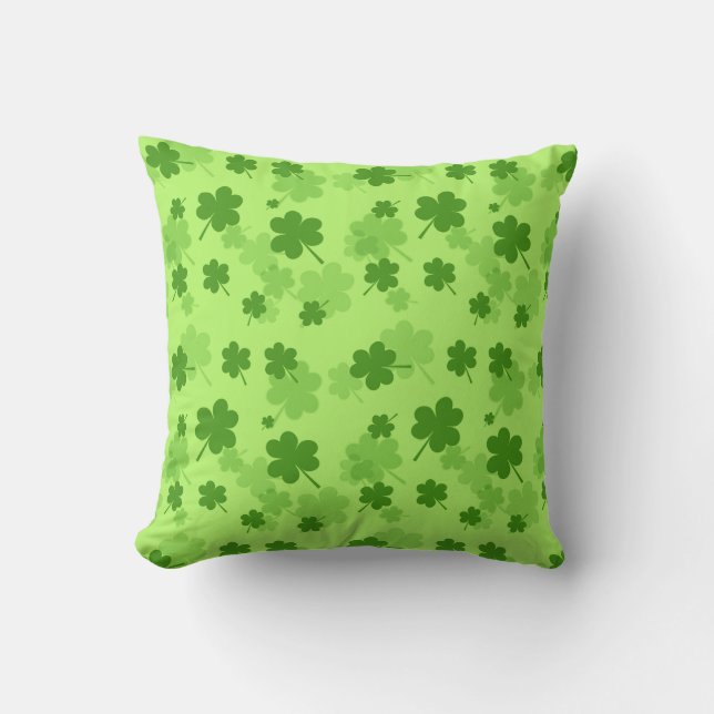 St. Patrick's Day Clover Pillow Kissen (Vorderseite)