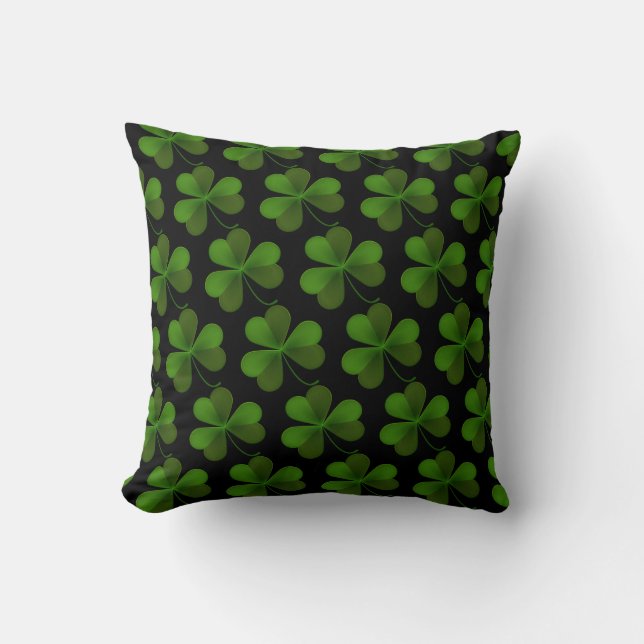St. Patrick's Day Clover Pillow Kissen (Vorderseite)