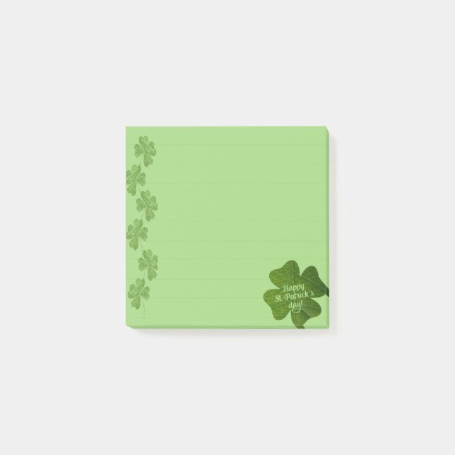 St. Patricks Day Clover Post-it Klebezettel (Vorderseite)
