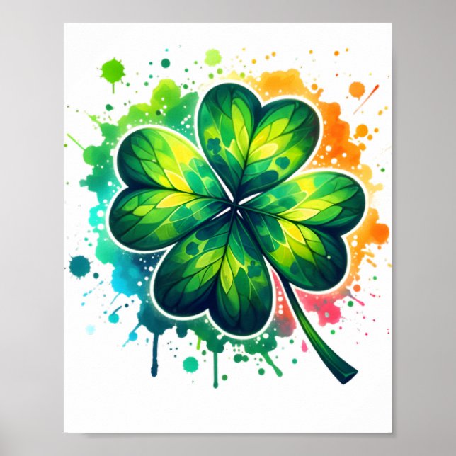 St. Patrick's Day Clover Poster (Vorne)