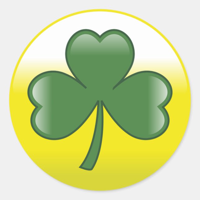 St Patrick's Day Clover Runder Aufkleber (Vorderseite)