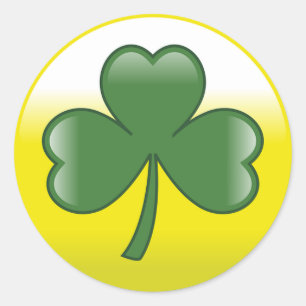 St Patrick's Day Clover Runder Aufkleber