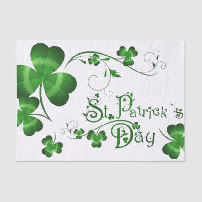 St Patricks Day Clover Seidenpapier (Vorderseite)
