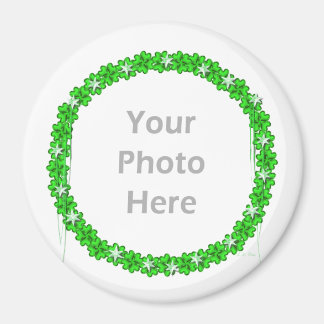 St. Patricks Day Clover Stars (Rundrahmen des Foto Magnet