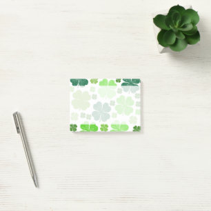 St. Patrick's Day, Clovers - Green White Post-it Klebezettel