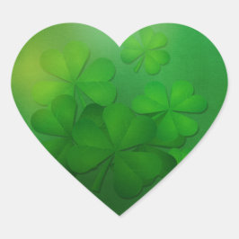 St. Patrick's Day - Clovers/Kleeblatts Herz-Aufkleber