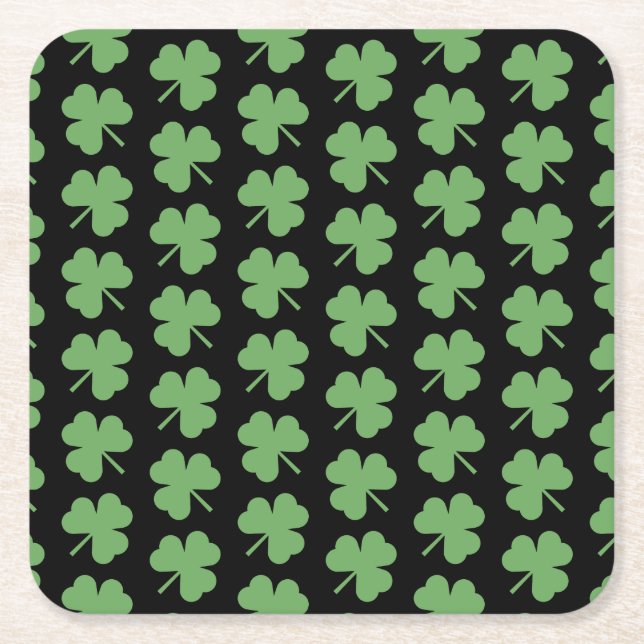 St. Patrick's Day Clovers Paper-Untersetzer Rechteckiger Pappuntersetzer (Vorderseite)