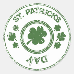 St Patrick's Day Clovers Runder Aufkleber