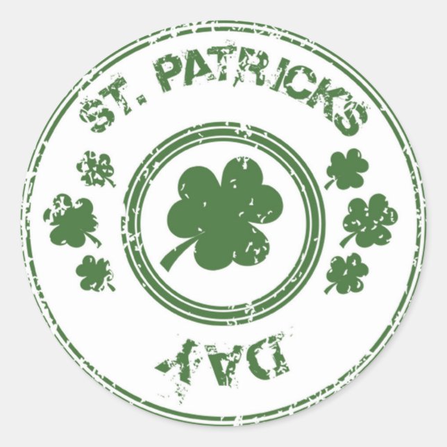 St Patrick's Day Clovers Runder Aufkleber (Vorderseite)