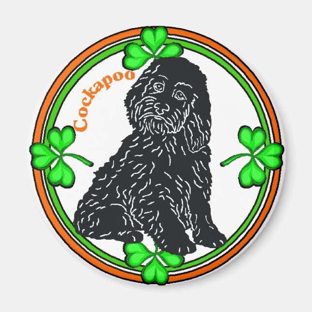 St. Patrick's Day Cockapoo Magnet (Vorne)