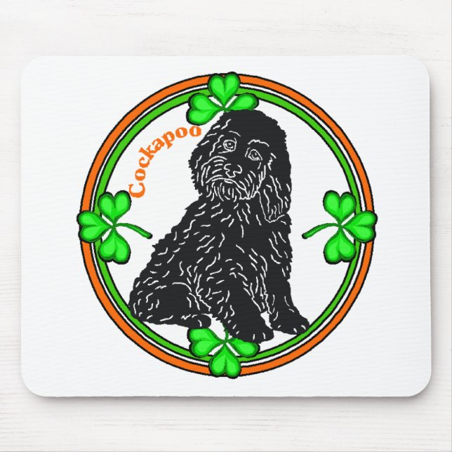 St. Patrick's Day Cockapoo Mousepad (Vorne)