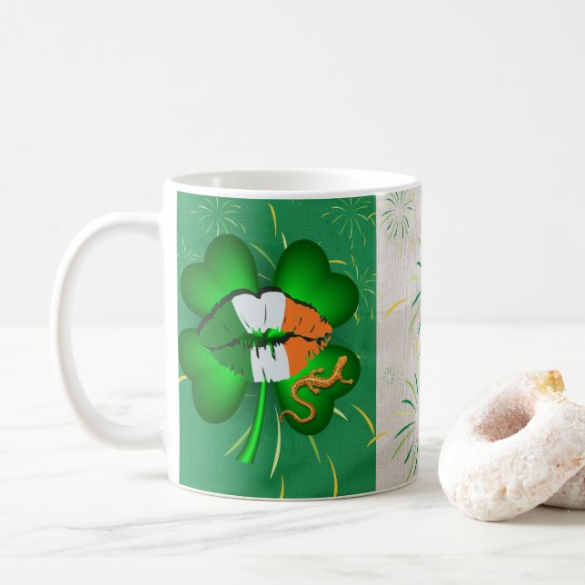 St Patrick's Day Coffee Tasse (Mit Donut)