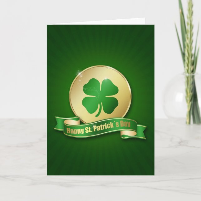 St. Patrick's Day Coin Kleeblatt Karte (Vorderseite)