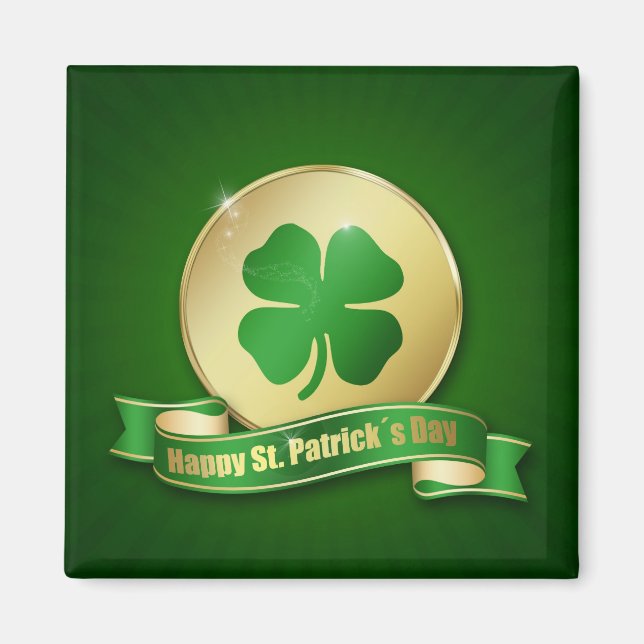 St. Patrick's Day Coin Kleeblatt Magnet (Vorne)