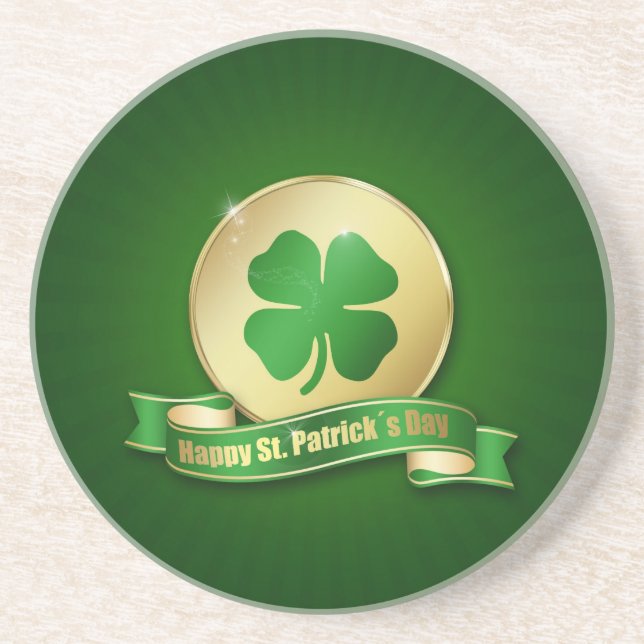 St. Patrick's Day Coin Kleeblatt Untersetzer (Vorne)