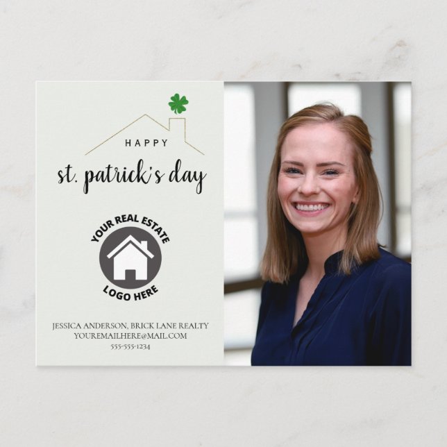 St. Patrick's Day Contact Info Realty Postkarte (Vorderseite)