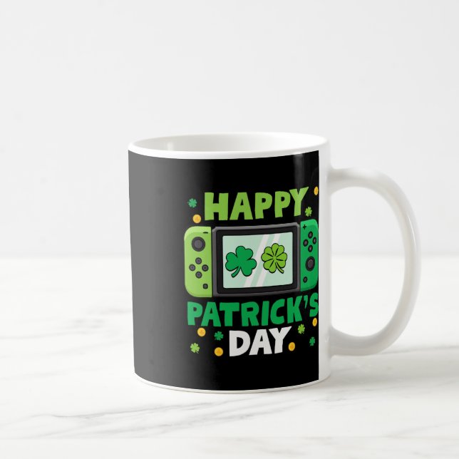 St Patricks Day Controller Video Game Kids Boy Tod Kaffeetasse (Rechts)