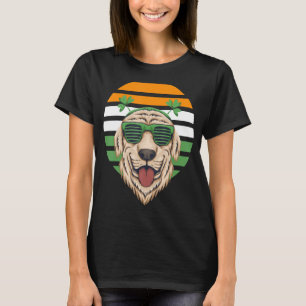 St Patrick's Day Cool Dog Head Sunglass Retro Iris T-Shirt