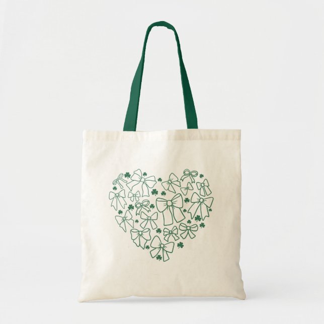 St. Patrick's Day Coquette and Clover Heart Tragetasche (Vorne)