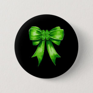St. Patrick's Day Coquette Shamrock Irisches Grün Button