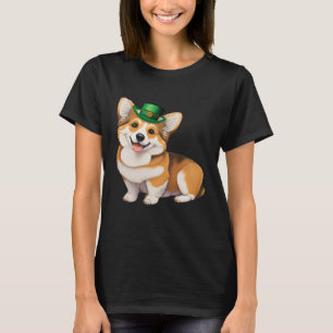 St Patrick's Day Corgi Dog Irish Kleeblatt Leprech T-Shirt