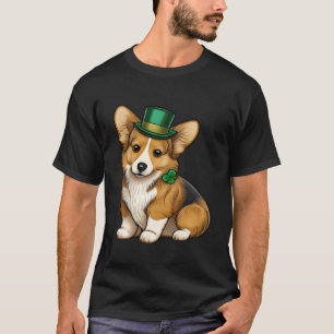 St Patrick's Day Corgi Dog Irish Kleeblatt Leprech T-Shirt