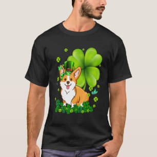 St. Patrick's Day Corgi Grünes Büffel-Karo Shamro T-Shirt