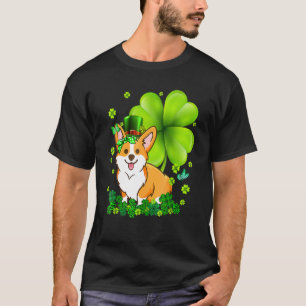 St. Patrick's Day Corgi Grünes Büffel Karo Shamroc T-Shirt