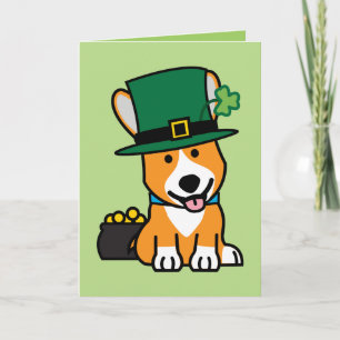 St. Patrick's Day Corgi Leprechaun Hund Welpe Dogg Karte